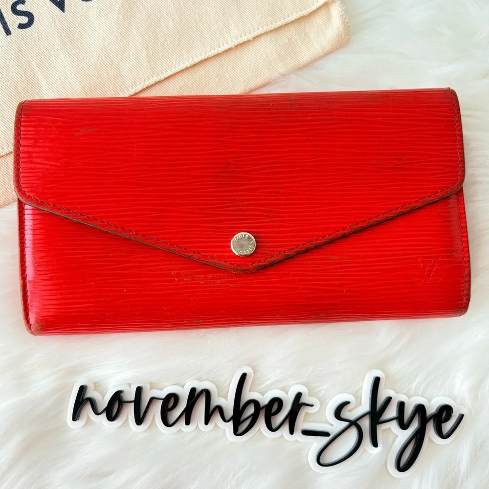 Louis Vuitton Red Epi Leather Sarah Envelope‎ Wallet